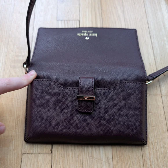 Kate Spade Laurel Way Winni Crossbody Wallet - Burgundy Saffiano - Picture 6 of 11